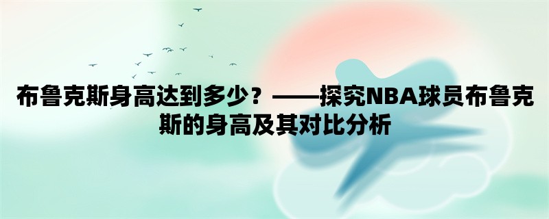 布鲁克斯身高达到多少，探究NBA球员布鲁克斯的身高及其对比分析